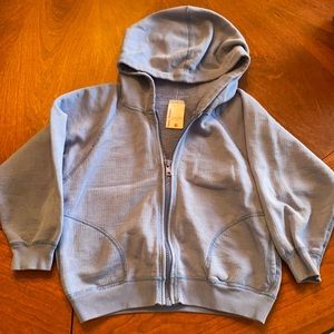 Hanna andersson blue zip hoodie sweatshirt 4 110